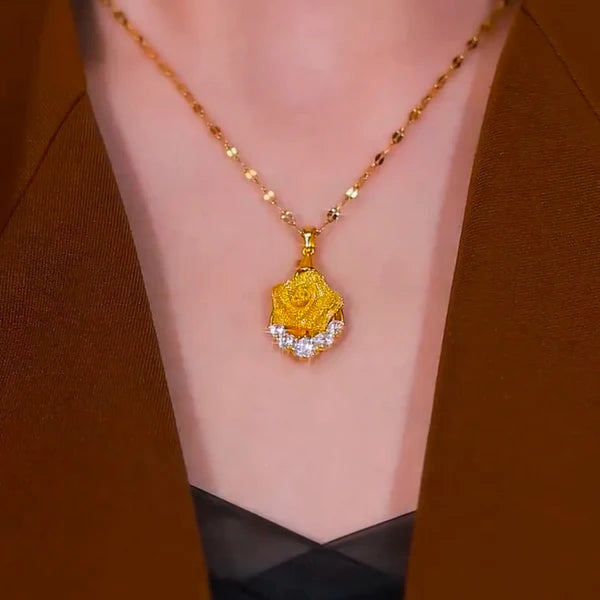Luxury Golden Flower necklace(24k gold plated)